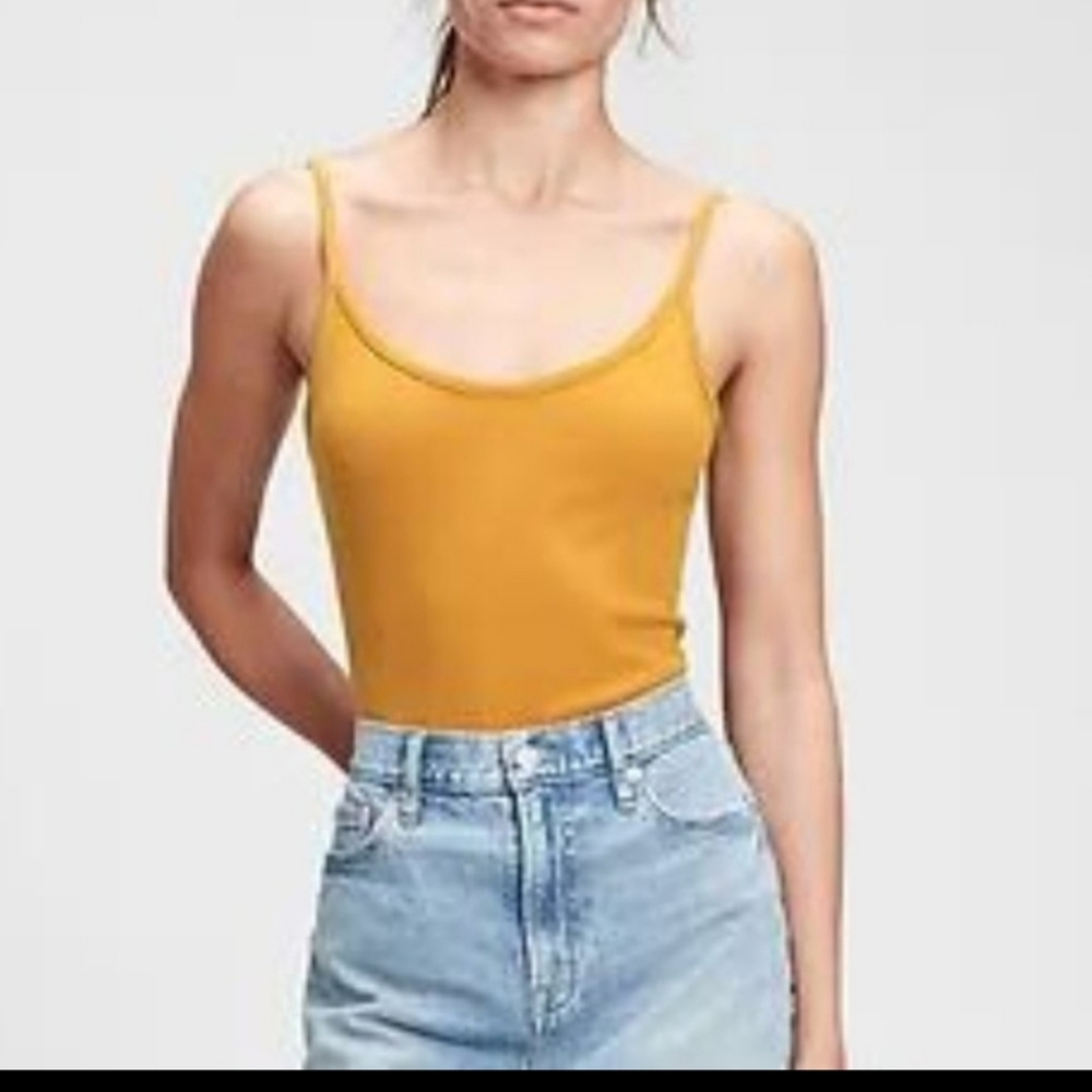 NWOT Gap Ribbed Bodysuit in Golden Yellow, Size XS